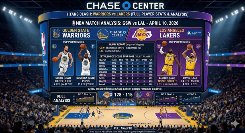 Golden State Warriors vs Lakers Match Player Stats