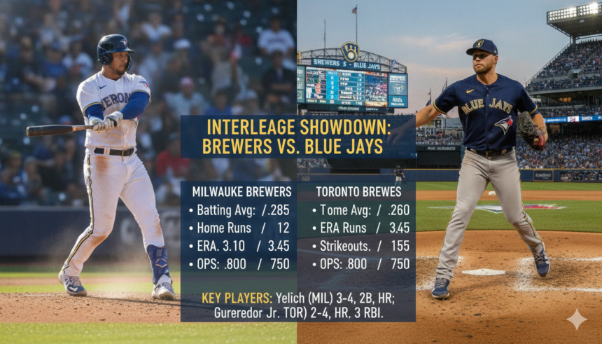 milwaukee brewers vs toronto blue jays match player stats