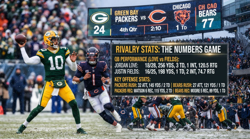 green bay packers vs chicago bears match player stats